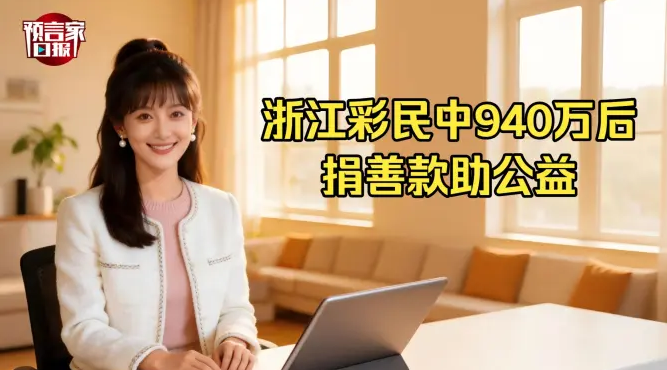 浙江彩民揽940万大奖后捐出善款助公益！