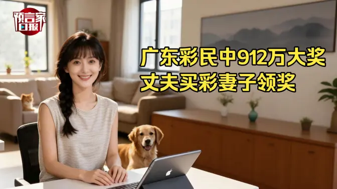 广东彩民中912万大奖 丈夫买彩妻子领奖